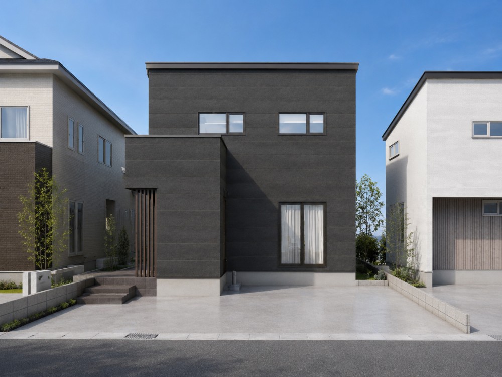 新潟市中央区網川原東の新築建売住宅外観。家事ラク動線と収納計画が魅力の新築戸建て。